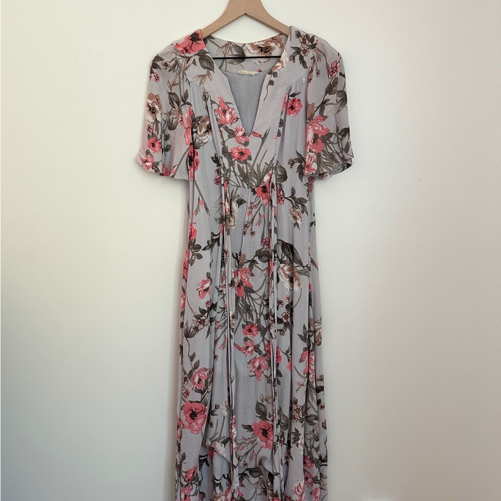 ILLA ILLA Floral Maxi Dress - Pink and Gray